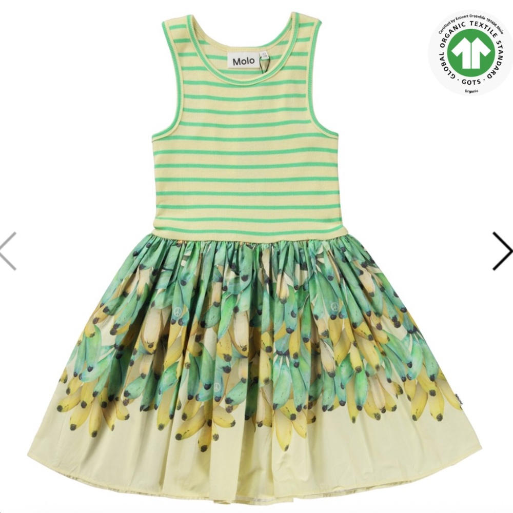 Girls Molo Cassandra Lots of Bananas Tank Dress size 110/116 (5-6yrs US)